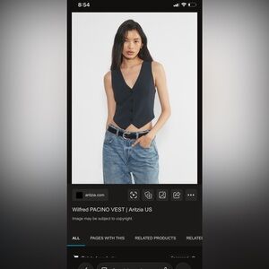 Aritzia Wilfred Pacino Vest in Black